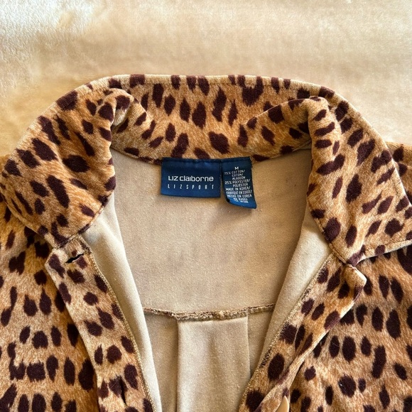 Vintage Leopard-Print LizSport Button-Up Top - Picture 5 of 7